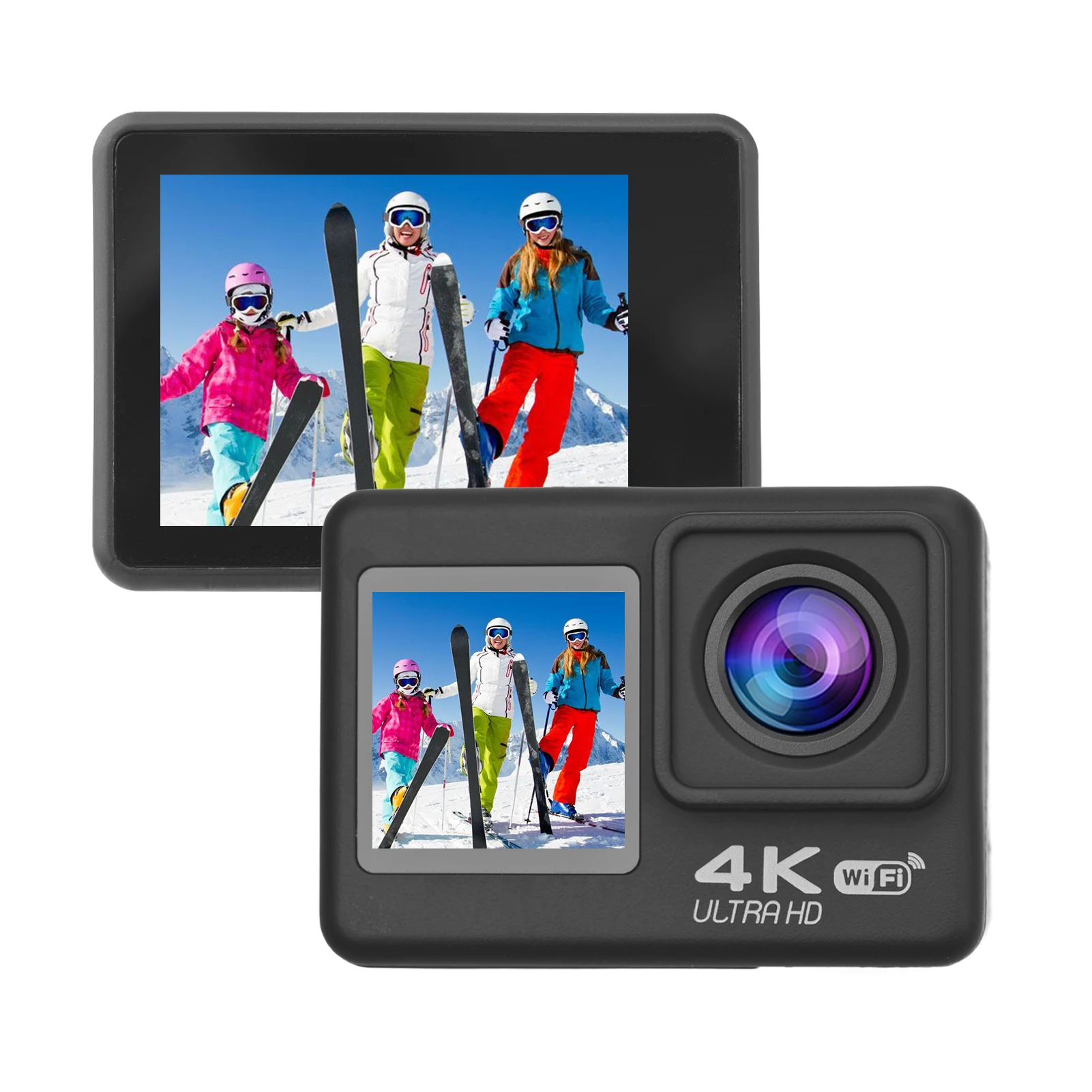Action Camera 4K 60Fps Dual Screen - Экшн-камера 4K 60FPS с двумя экранами,