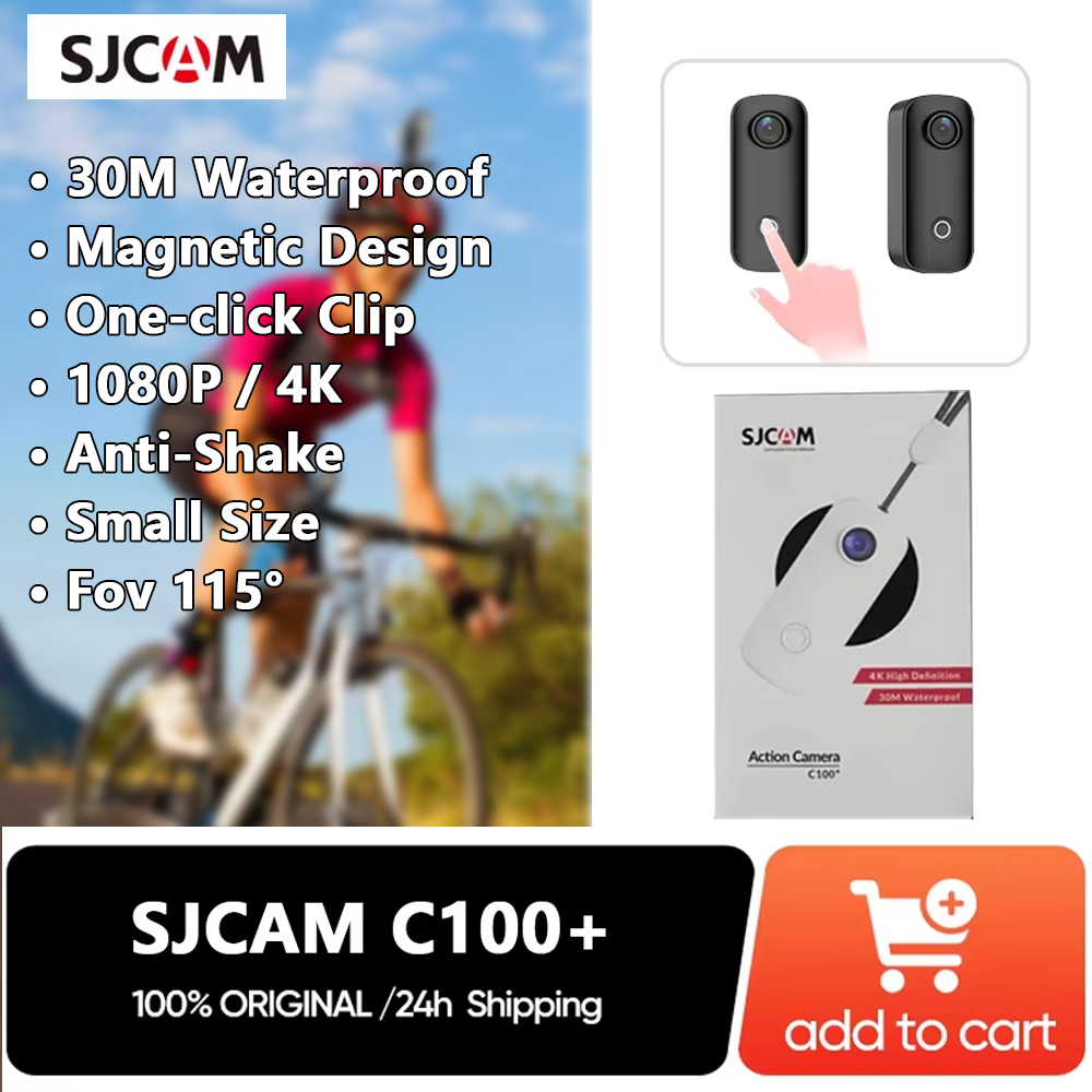 Action Camera Waterproof 30M Without Case - Экшн-камера SJCAM C100+ 4K с электронной