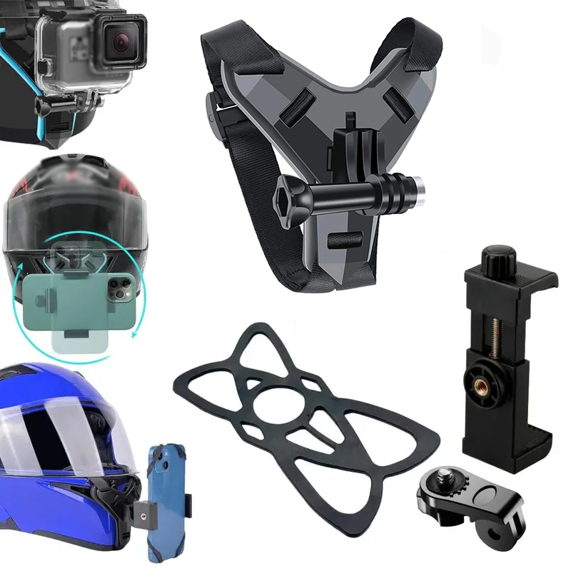 Action Camera Motorcycle Helmet Mount - Крепление для телефона и экшн-камеры на