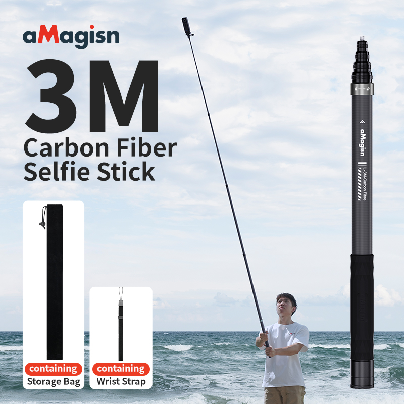 Action Camera Selfie Stick Invisible - aMagisn 3м невидимая селфи-палка, удлиняемый монопод