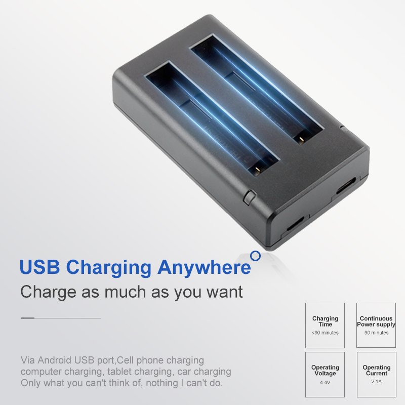 Action Camera Battery Charger Dual Pack - Аккумулятор IS360X3B для Insta360 ONE X3,