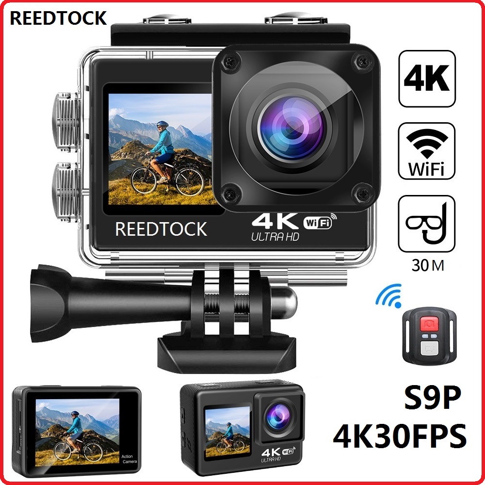 Action Camera 4K 60Fps Dual Screen - Экшн-камера 4K/30FPS с двойным экраном, подводная